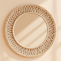 Rattan Duvar Aynası